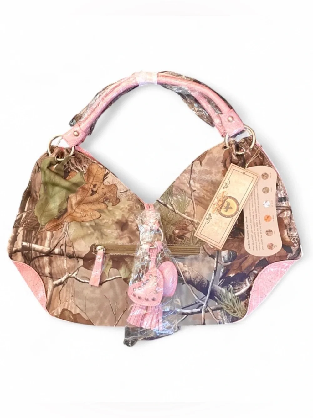 NWT Western Diva Realtree APG Pink Camo Shoulder Bag Purse Croc Accent Y2K